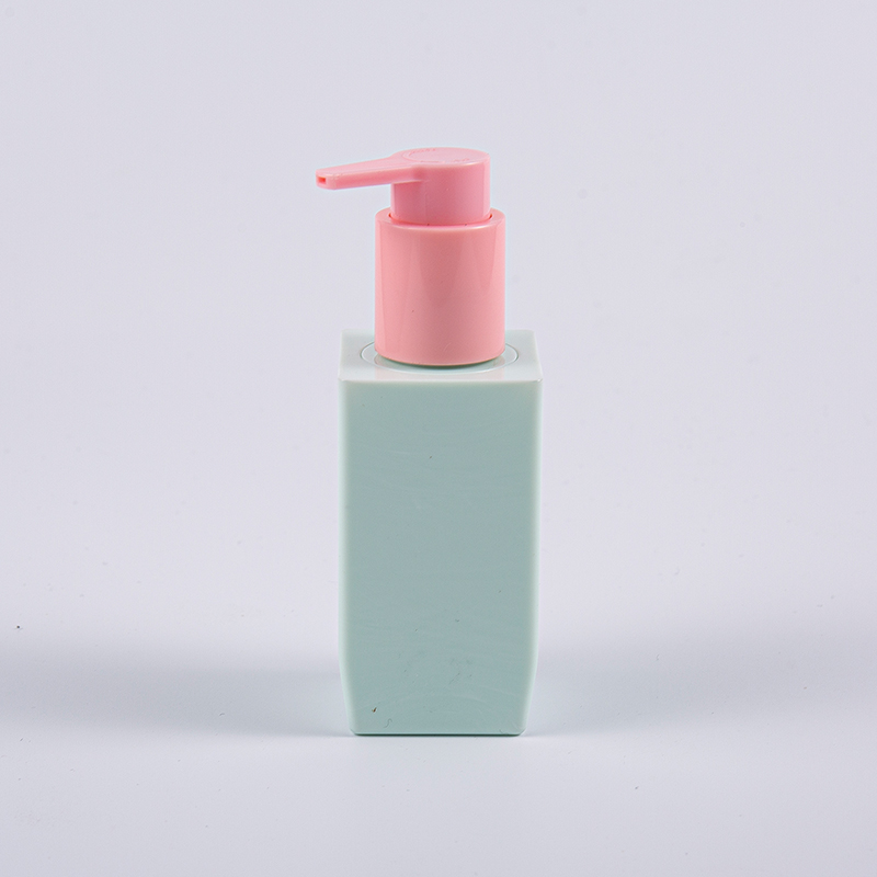 Mehrere Farboptionen, quadratische 50-ml-PETG-Lotionsflasche mit dicker Wand und Kunststoffpumpe 