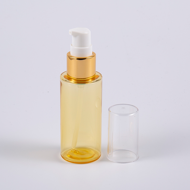 Halbtransparente Farbe, runde Form, 50 ml, dickwandige PETG-Lotionsflasche mit Pumpe 
