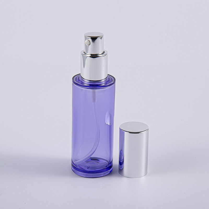 Hochwertige, runde 35-ml-Lotionsflasche mit Aluminiumpumpe für unterwegs