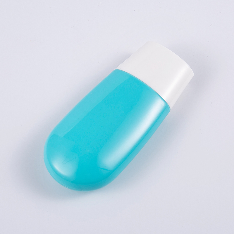 Umweltfreundliche Reise-Essential-30-ml- und 50-ml-Premium-Sonnenschutzflasche aus blauem PE