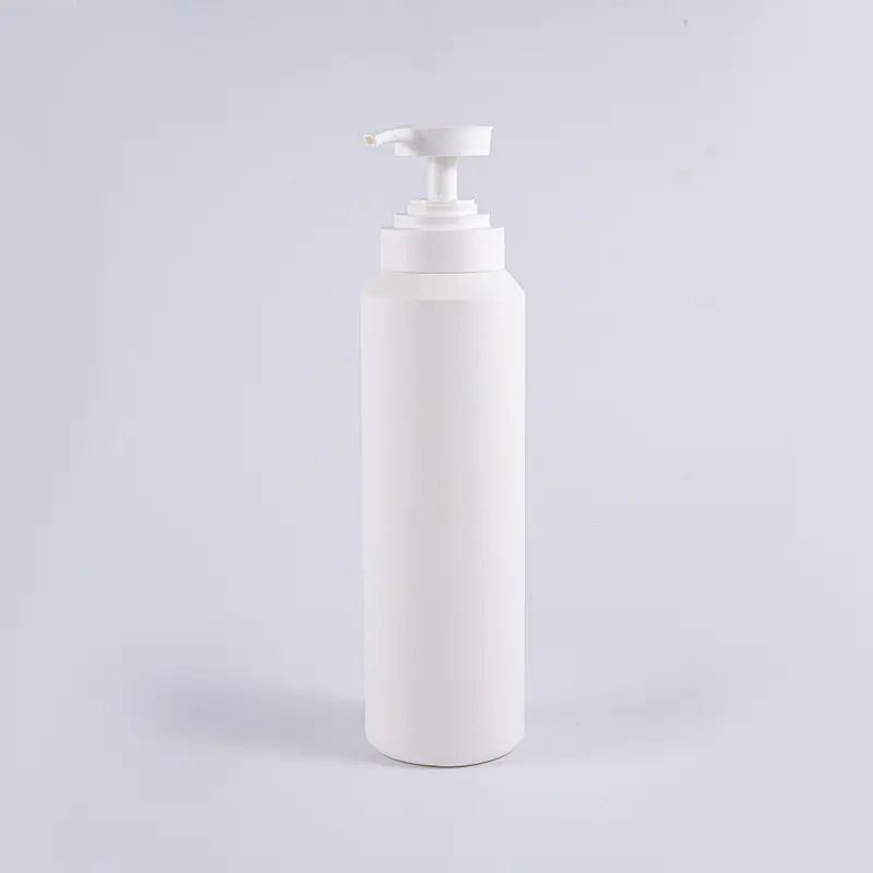 Weiße und schwarze weiche, runde, große 1000-ml-PE-Reinigungspumpflasche