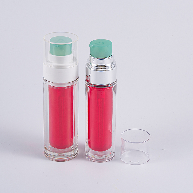 Klare PETG-Flasche mit mehrschichtigem Verbund-Innenbeutel, 30 ml, 50 ml Vakuumflasche mit Pumpe