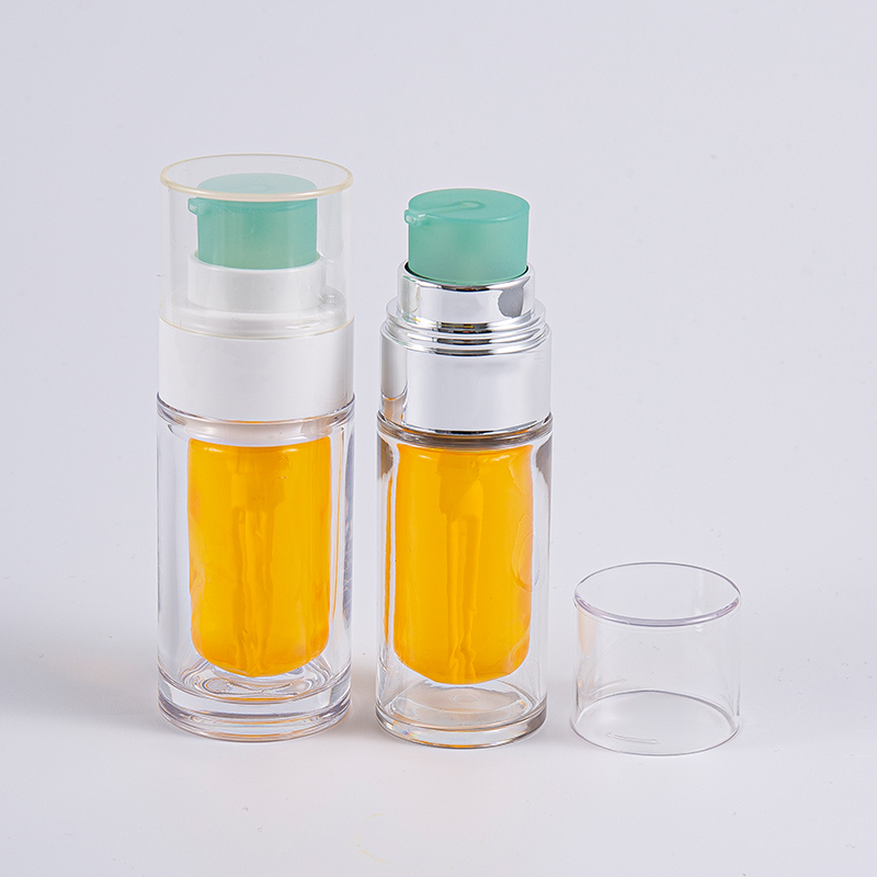 Klare PETG-Flasche mit mehrschichtigem Verbund-Innenbeutel, 30 ml, 50 ml Vakuumflasche mit Pumpe