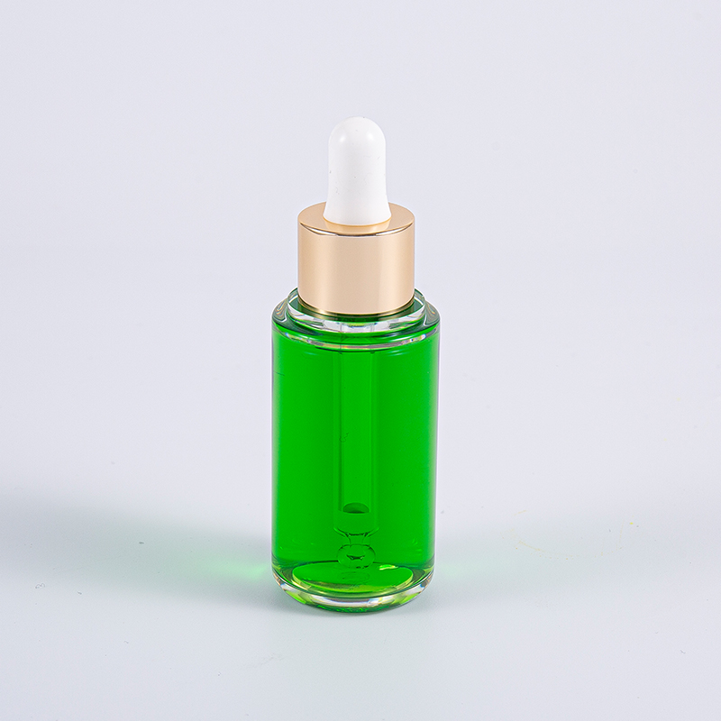 Hochwertige, runde 35-ml-Lotionsflasche mit Aluminiumpumpe für unterwegs