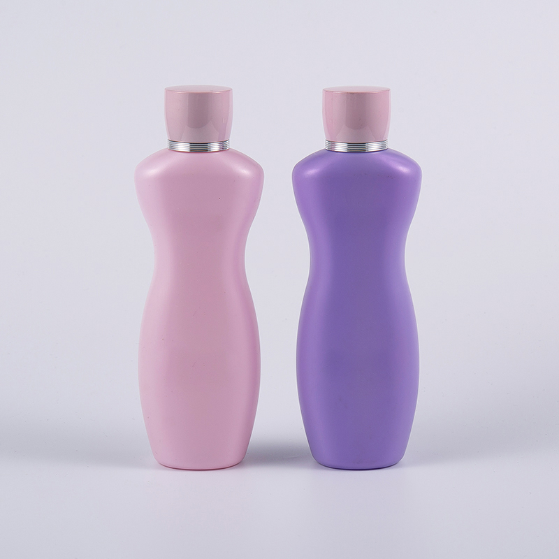 Rosa-lila Farbe, ergonomische Form, 200 ml PE-Körperlotion-Badewaschflasche